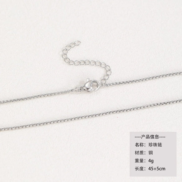 Titanium Steel Copper Cuban Link Chain Curb Chain Cable Chain Box Chain 45-50cm Necklace Chain