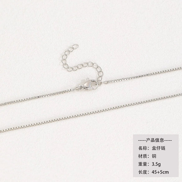 Titanium Steel Copper Cuban Link Chain Curb Chain Cable Chain Box Chain 45-50cm Necklace Chain