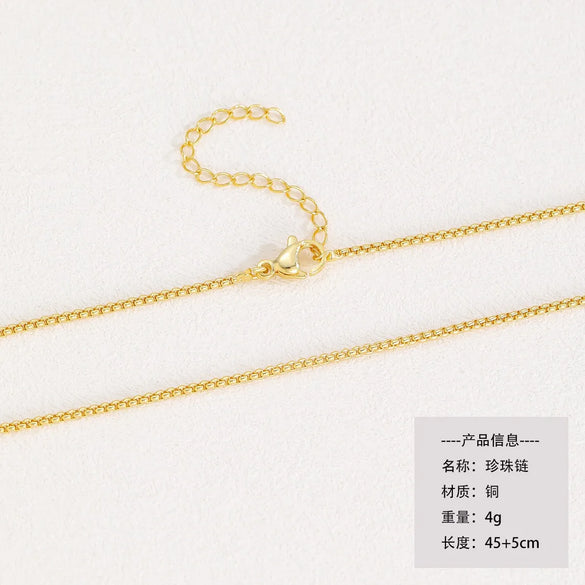 Titanium Steel Copper Cuban Link Chain Curb Chain Cable Chain Box Chain 45-50cm Necklace Chain