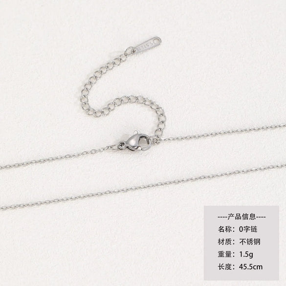 Titanium Steel Copper Cuban Link Chain Curb Chain Cable Chain Box Chain 45-50cm Necklace Chain