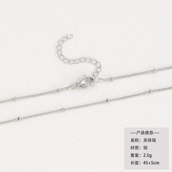 Titanium Steel Copper Cuban Link Chain Curb Chain Cable Chain Box Chain 45-50cm Necklace Chain