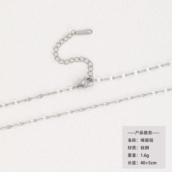 Titanium Steel Copper Cuban Link Chain Curb Chain Cable Chain Box Chain 45-50cm Necklace Chain