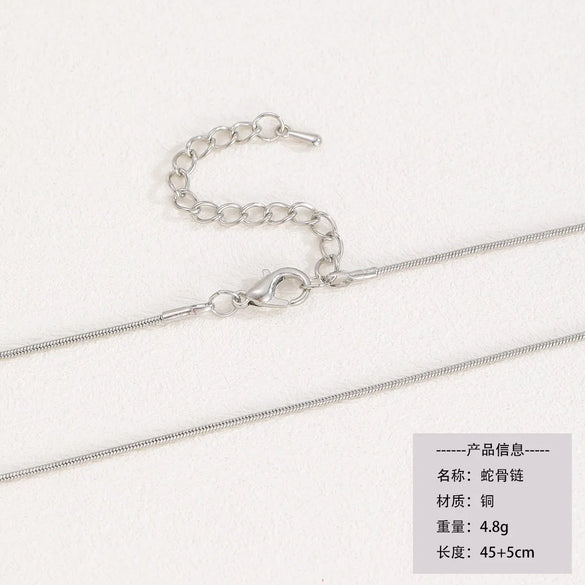 Titanium Steel Copper Cuban Link Chain Curb Chain Cable Chain Box Chain 45-50cm Necklace Chain