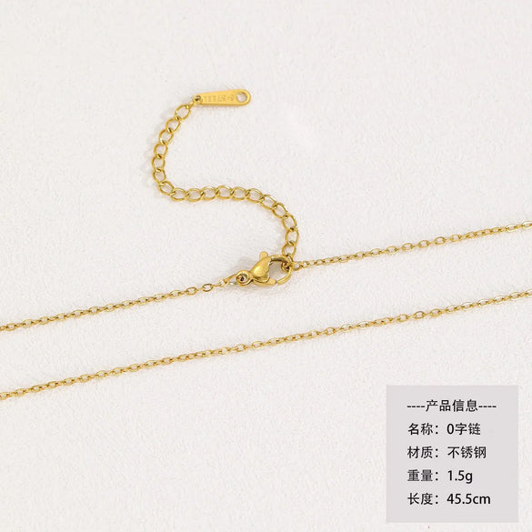 Titanium Steel Copper Cuban Link Chain Curb Chain Cable Chain Box Chain 45-50cm Necklace Chain