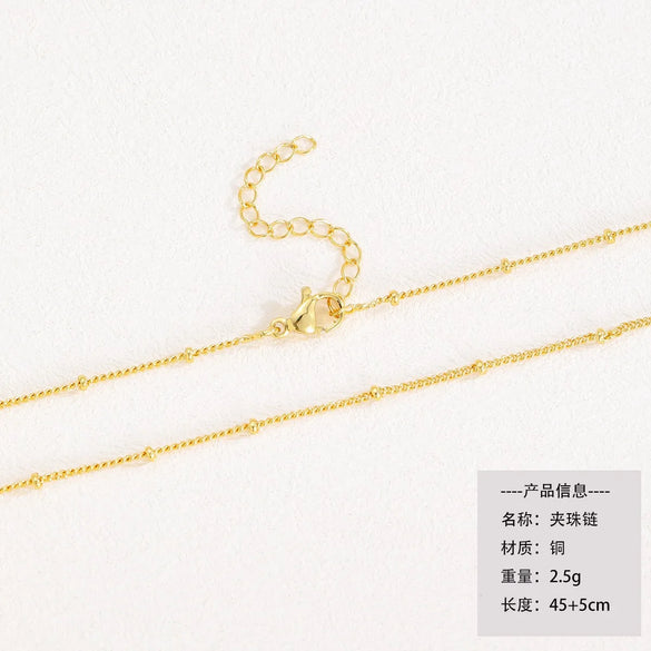 Titanium Steel Copper Cuban Link Chain Curb Chain Cable Chain Box Chain 45-50cm Necklace Chain