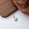 Titanium Steel Copper Daisy Geometric Pendant Necklace With Electroplating And Micro Set Zircon For Women