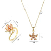 Titanium Steel Copper Elegant Diamond Flower Jewelry Set