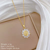 Titanium Steel Copper Geometric Microinlaid Diamond Necklace Unisex
