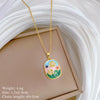 Titanium Steel Copper Geometric Microinlaid Diamond Necklace Unisex
