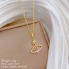 Titanium Steel Copper Geometric Microinlaid Diamond Necklace Unisex