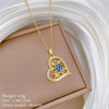 Titanium Steel Copper Geometric Microinlaid Diamond Necklace Unisex