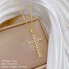 Titanium Steel Copper Geometric Microinlaid Diamond Necklace Unisex