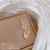 Titanium Steel Copper Geometric Microinlaid Diamond Necklace Unisex