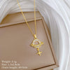 Titanium Steel Copper Geometric Microinlaid Diamond Necklace Unisex