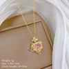 Titanium Steel Copper Geometric Microinlaid Diamond Necklace Unisex