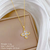 Titanium Steel Copper Geometric Microinlaid Diamond Necklace Unisex