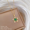 Titanium Steel Copper Geometric Microinlaid Diamond Necklace Unisex