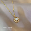 Titanium Steel Copper Lip Chain Geometric Bird's Nest Pearl Cartoon Style Necklace Set With Diamonds Unisex