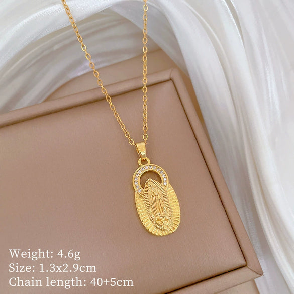 Titanium Steel Copper Microinlaid Real Gold Plating Geometric Style Unisex Necklace
