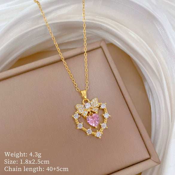 Titanium Steel Copper Microinlaid Real Gold Plating Geometric Style Unisex Necklace