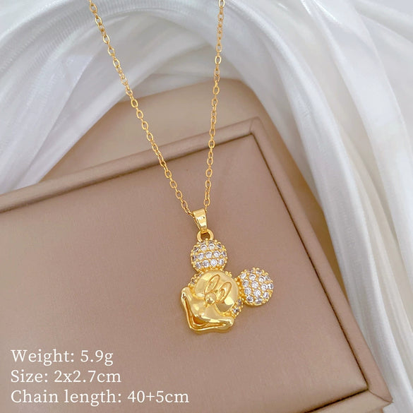 Titanium Steel Copper Microinlaid Real Gold Plating Geometric Style Unisex Necklace