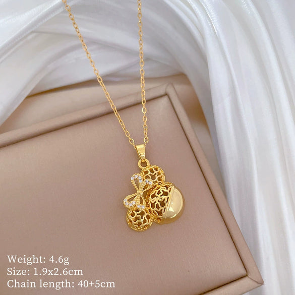 Titanium Steel Copper Microinlaid Real Gold Plating Geometric Style Unisex Necklace