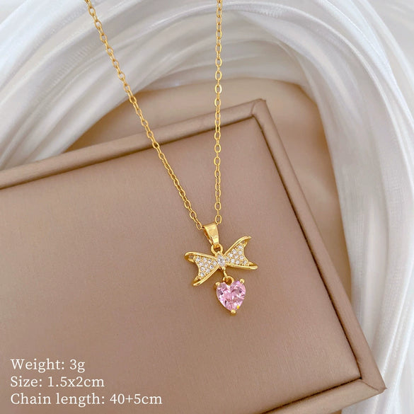 Titanium Steel Copper Microinlaid Real Gold Plating Geometric Style Unisex Necklace