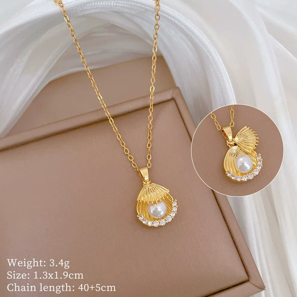 Titanium Steel Copper Microinlaid Real Gold Plating Geometric Style Unisex Necklace