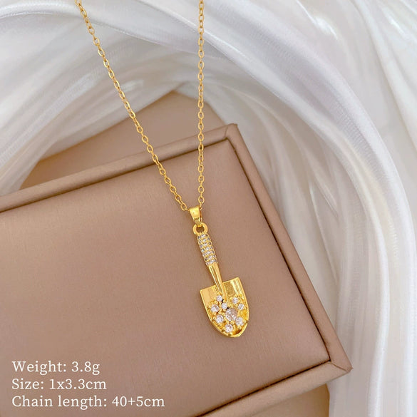 Titanium Steel Copper Microinlaid Real Gold Plating Geometric Style Unisex Necklace