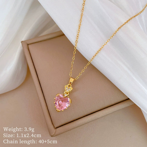 Titanium Steel Copper Microinlaid Real Gold Plating Geometric Style Unisex Necklace