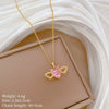 Titanium Steel Copper Microinlaid Real Gold Plating Geometric Style Unisex Necklace