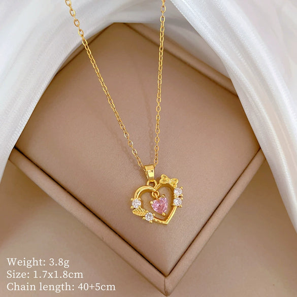 Titanium Steel Copper Microinlaid Real Gold Plating Geometric Style Unisex Necklace