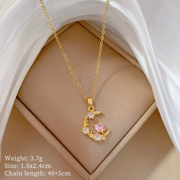 Titanium Steel Copper Microinlaid Real Gold Plating Geometric Style Unisex Necklace