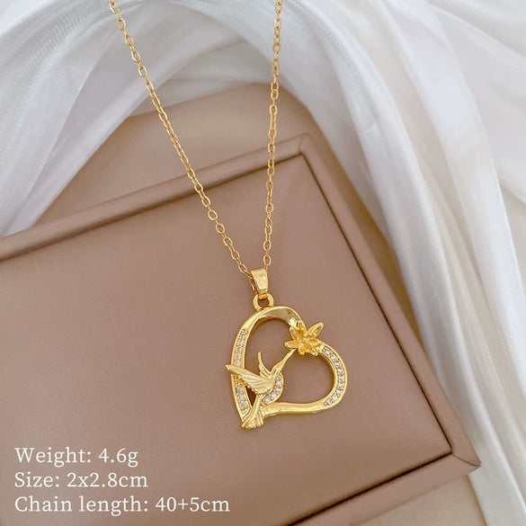 Titanium Steel Copper Microinlaid Real Gold Plating Geometric Style Unisex Necklace