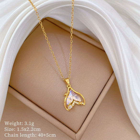 Titanium Steel Copper Microinlaid Real Gold Plating Geometric Style Unisex Necklace