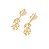 Titanium Steel Coralshaped Earrings With Flower Style Light Luxury Highend Sense
