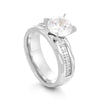 Titanium Steel Couple's Ring With Microinlaid Diamond Hammered Texture And Electroplating