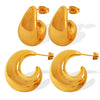 316L Stainless Steel Crescent Hollow C Shaped Geometric Electroplated Women's Earrings