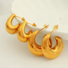 316L Stainless Steel Crescent Hollow C Shaped Geometric Electroplated Women's Earrings
