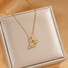 Titanium Steel Cross Chain Women's Minimalist Opal Planet Series Pendant Necklace With Electroplating Design