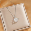 Titanium Steel Cross Chain Women's Minimalist Opal Planet Series Pendant Necklace With Electroplating Design