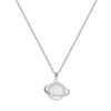 Titanium Steel Cross Chain Women's Minimalist Opal Planet Series Pendant Necklace With Electroplating Design