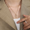 316L Stainless Steel Cross Clavicle Chain Fashion Necklace With Electroplating Design