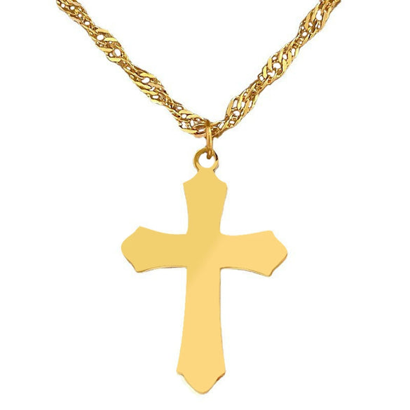 Titanium Steel Cross Electroplated Fashion Geometric Unisex Necklace