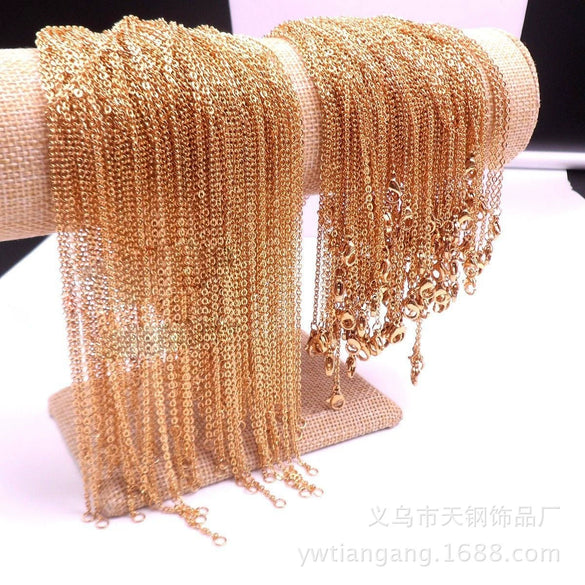 Titanium Steel Cross O Shaped Chain Necklace For Women Popular Style Polishing