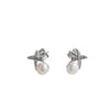 Titanium Steel Cross Pearl Stud Earrings For Women Electroplated Allmatching Style