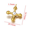 Titanium Steel Cross Pendant Clavicle Chain With Natural Tiger Eye Stone Light Luxury Retro Style