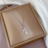 Titanium Steel Cross Square Diamond Microinlaid Women's Cartoon Geometric Necklace