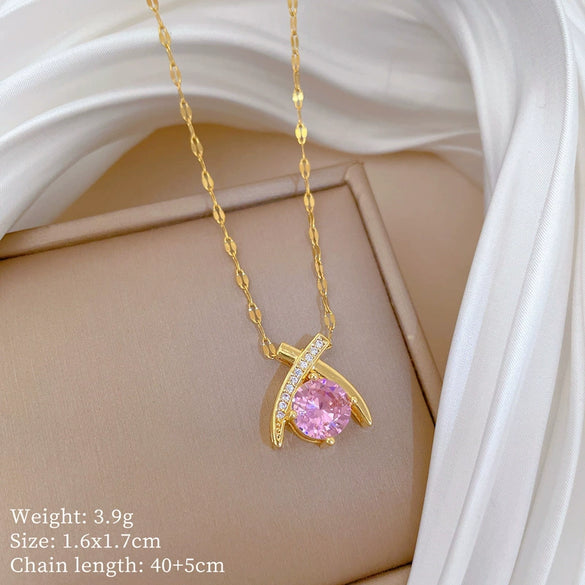 Titanium Steel Cross Water Drop Women's Jewelry Set With Geometric Pattern And Electroplating Treatment