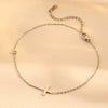 Titanium Steel Cross With Diamond Women's Anklet Jewelry